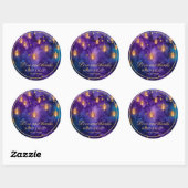 Mystic Marrakesh Nights Laterns & Bokeh Weddenscha Ronde Sticker (Vel)