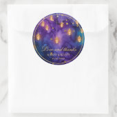 Mystic Marrakesh Nights Laterns & Bokeh Weddenscha Ronde Sticker (Tas)