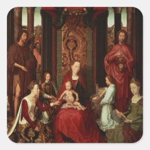 Mystic Marriage of St. Catherine en Other Saints Vierkante Sticker