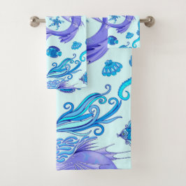 Mystic Mermaid Fairy Paarse Creature Bad Handdoek