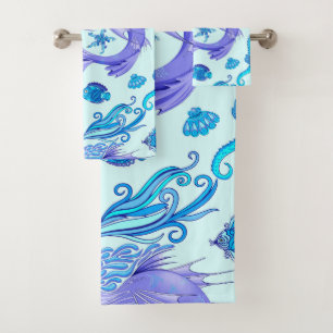 Mystic Mermaid Fairy Paarse Creature Bad Handdoek