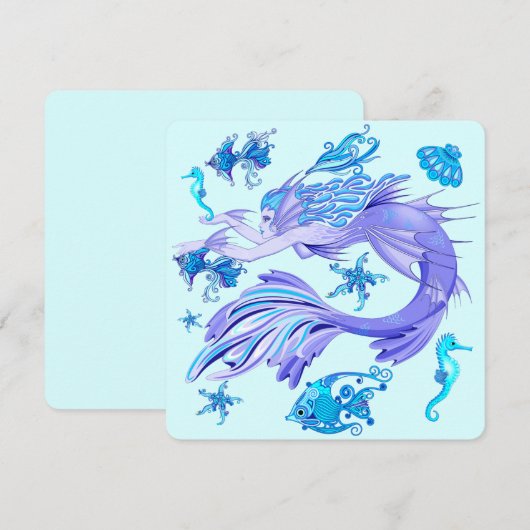 Mystic Mermaid Fairy Paarse Creature Ceramic Tegel (Voorkant / Achterkant)