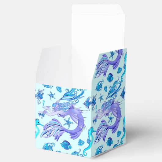 Mystic Mermaid Fairy Paarse Creature Ceramic Tegel Bedankdoosjes (Geopend)