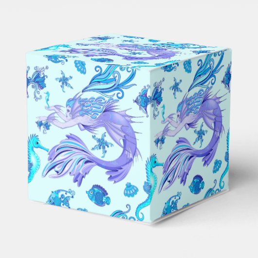 Mystic Mermaid Fairy Paarse Creature Ceramic Tegel Bedankdoosjes (Achterkant)