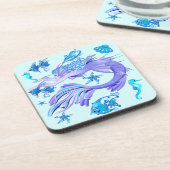 Mystic Mermaid Fairy Paarse Creature Ceramic Tegel Bier Onderzetter (Linkerzijde)