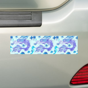 Mystic Mermaid Fairy Paarse Creature Ceramic Tegel Bumpersticker