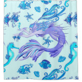 Mystic Mermaid Fairy Paarse Creature Ceramic Tegel Douchegordijn (Voorkant)