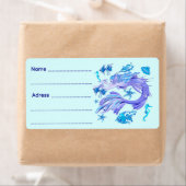 Mystic Mermaid Fairy Paarse Creature Ceramic Tegel Etiket (Insitu)