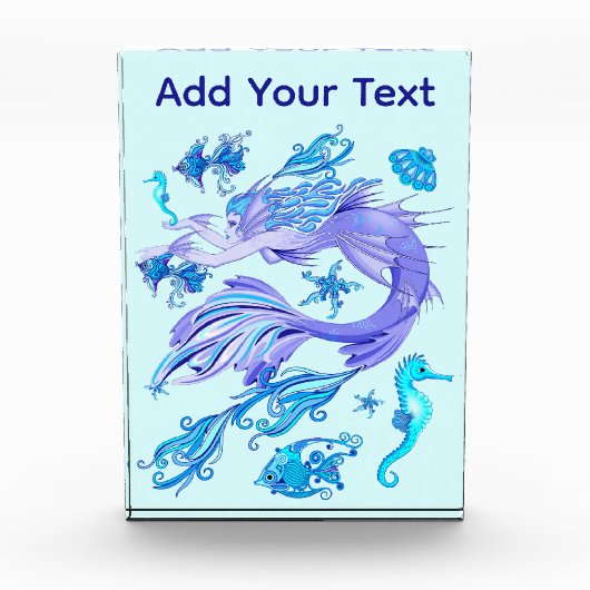 Mystic Mermaid Fairy Paarse Creature Ceramic Tegel Fotoblokken (Voorkant)