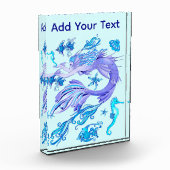 Mystic Mermaid Fairy Paarse Creature Ceramic Tegel Fotoblokken (Links)