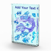 Mystic Mermaid Fairy Paarse Creature Ceramic Tegel Fotoblokken (Rechts)