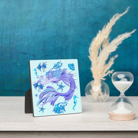 Mystic Mermaid Fairy Paarse Creature Ceramic Tegel Fotoplaat (Insitu)