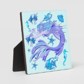 Mystic Mermaid Fairy Paarse Creature Ceramic Tegel Fotoplaat (Voorkant)