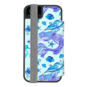 Mystic Mermaid Fairy Paarse Creature Ceramic Tegel Incipio iPhone Portemonnee Hoesje (Agenda Achterkant)
