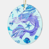 Mystic Mermaid Fairy Paarse Creature Ceramic Tegel Keramisch Ornament (Links)