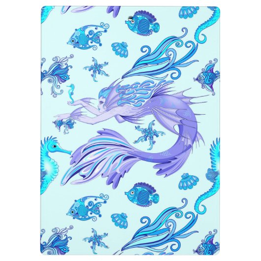 Mystic Mermaid Fairy Paarse Creature Ceramic Tegel Klembord (Achterkant)