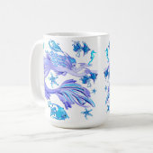 Mystic Mermaid Fairy Paarse Creature Ceramic Tegel Koffiemok (Voorkant links)