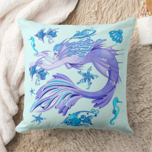 Mystic Mermaid Fairy Paarse Creature Ceramic Tegel Kussen