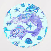 Mystic Mermaid Fairy Paarse Creature Ceramic Tegel Labels (Design 1)