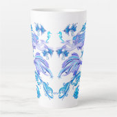 Mystic Mermaid Fairy Paarse Creature Ceramic Tegel Latte Mok (Voorkant)