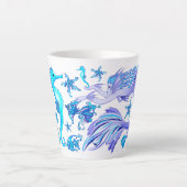 Mystic Mermaid Fairy Paarse Creature Ceramic Tegel Latte Mok (Voorkant)