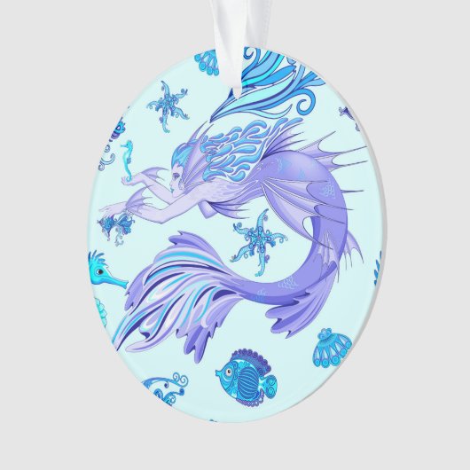 Mystic Mermaid Fairy Paarse Creature Ceramic Tegel Ornament (voorkant)