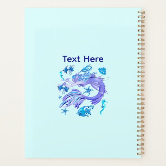 Mystic Mermaid Fairy Paarse Creature Ceramic Tegel Planner (Achterkant)