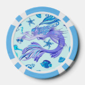 Mystic Mermaid Fairy Paarse Creature Ceramic Tegel Poker Chips (Achterkant)