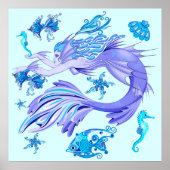 Mystic Mermaid Fairy Paarse Creature Ceramic Tegel Poster (Voorkant)