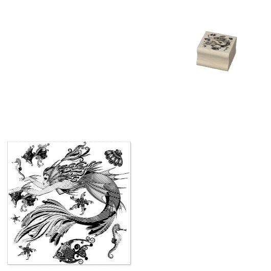 Mystic Mermaid Fairy Paarse Creature Ceramic Tegel Rubberstempel (Gestempeld)