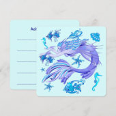 Mystic Mermaid Fairy Paarse Creature Ceramic Tegel Save The Date (Voorkant / Achterkant)