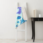 Mystic Mermaid Fairy Paarse Creature Ceramic Tegel Sherpa Deken (In situ)