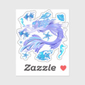Mystic Mermaid Fairy Paarse Creature Ceramic Tegel Sticker (Vel)