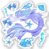 Mystic Mermaid Fairy Paarse Creature Ceramic Tegel Sticker (Voorkant)