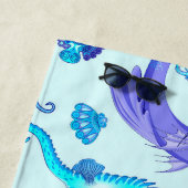 Mystic Mermaid Fairy Paarse Creature Ceramic Tegel Strandlaken (In situ)