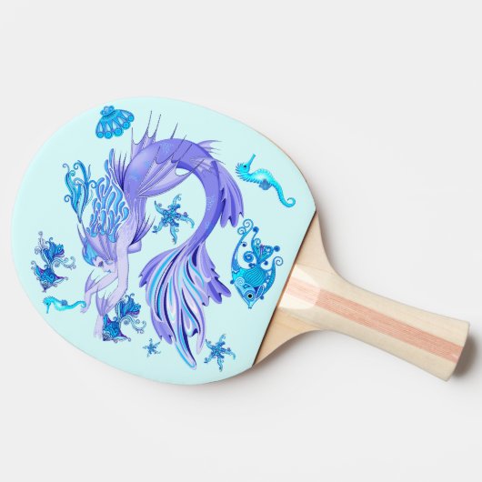 Mystic Mermaid Fairy Paarse Creature Ceramic Tegel Tafeltennisbatje (Zijkant)