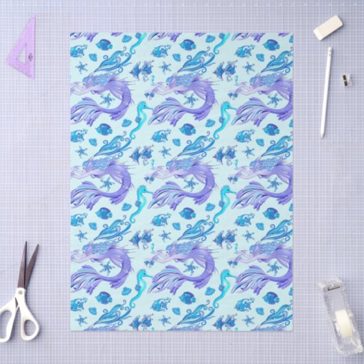 Mystic Mermaid Fairy Paarse Creature Ceramic Tegel Tissuepapier (Craft)