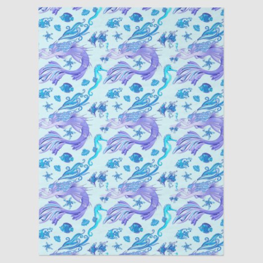 Mystic Mermaid Fairy Paarse Creature Ceramic Tegel Tissuepapier (Voorkant)