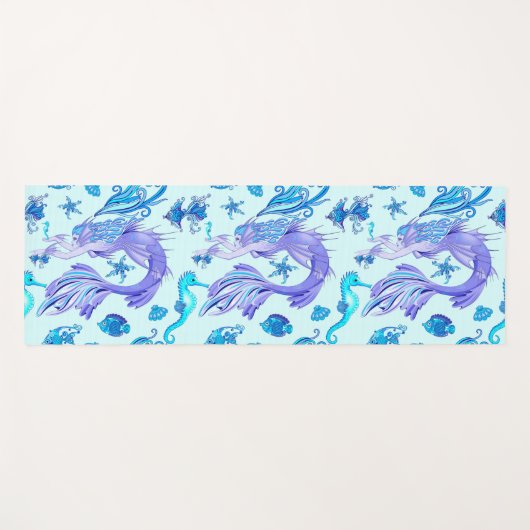 Mystic Mermaid Fairy Paarse Creature Ceramic Tegel Yogamat (Voorkant (horizontaal))