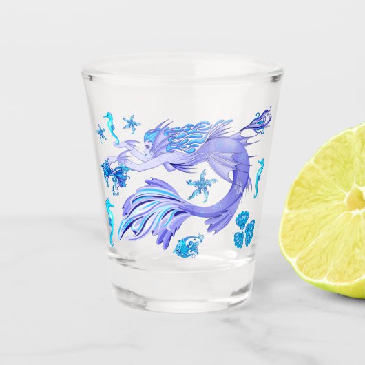 Mystic Mermaid Fairy Paarse Creature Shot Glas (Voorkant)
