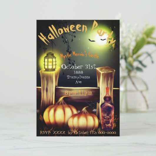 Mystic Mervin's Halloween Custom Pumpkin Kaart (Staand voorkant)