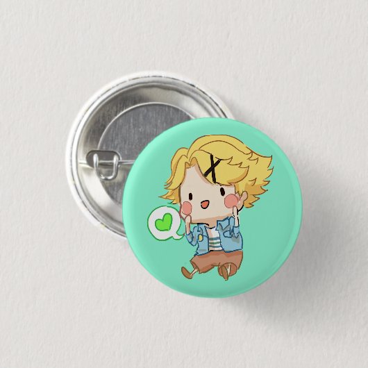 Mystic Messenger : Blushing Yoosung Button (Voorkant /achterkant)