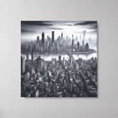 Mystic Metropolis: New York in monochroom Canvas Afdruk (Voorkant)