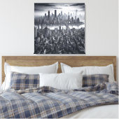 Mystic Metropolis: New York in monochroom Canvas Afdruk (Insitu (Slaapkamer))