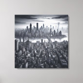 Mystic Metropolis: New York in monochroom Canvas Afdruk (Voorkant)
