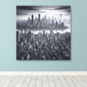 Mystic Metropolis: New York in monochroom Canvas Afdruk (Insitu (Houten vloer))