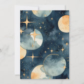 Mystic Midnight Blue en Gold Waterverf Bridal Kaart (Achterkant)