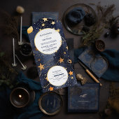 Mystic Midnight Blue en gouden Waterverf bruiloft All In One Uitnodiging