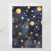 Mystic Midnight Blue en gouden Waterverf bruiloft Kaart (Achterkant)