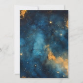 Mystic Midnight Blue en gouden Waterverf bruiloft Kaart (Achterkant)